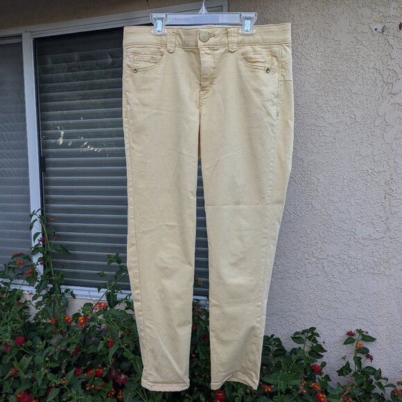 Democracy "Ab"solution Ankle Skimmer Stretch Waist yellow jeans  Sz 10 - Picture 1 of 12